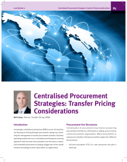 Centralised Procurement Strategies: Transfer Pricing Considerations