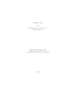 (ECONOMICS 261) Lewis Karstensson, Ph.D. Department of