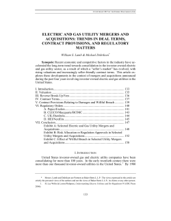 electric and gas utility mergers and acquisitions