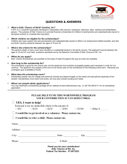 Contribution Form - Kids` Chance of North Carolina