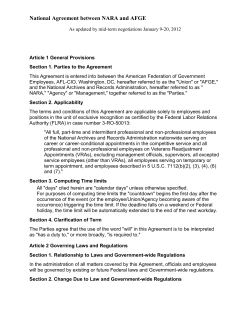 National Agreement between NARA and AFGE