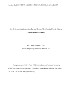 how trait anxiety, interpretation bias and memory