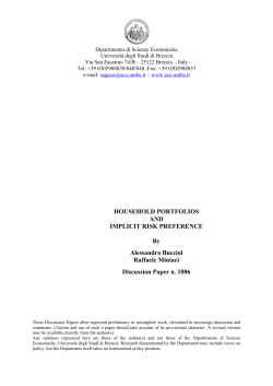 HOUSEHOLD PORTFOLIOS AND IMPLICIT RISK PREFERENCE