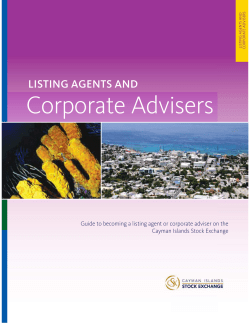 Guide for Listing Agents - Cayman Islands Stock Exchange