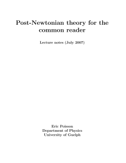 Post-Newtonian theory for the common reader