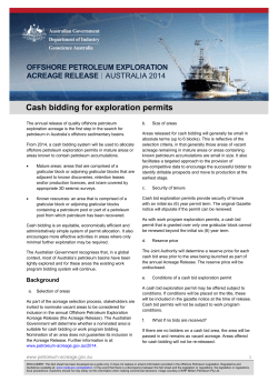 Cash bidding for exploration permits