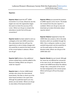 Lutheran Women`s Missionary Society Web Site Exploration www