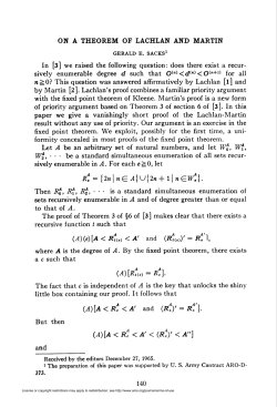 ON A THEOREM OF LACHLAN AND MARTIN