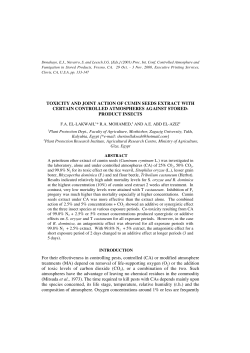 TOXICITY AND JOINT ACTION OF CUMIN SEEDS EXTRACT WITH