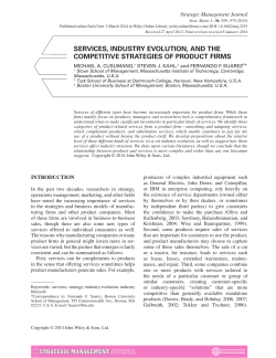 services, industry evolution, and the competitive strategies of