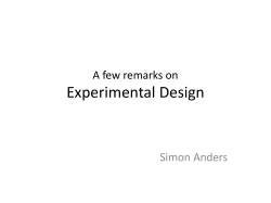 Experimental Design