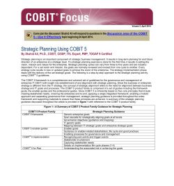 Strategic Planning Using COBIT 5