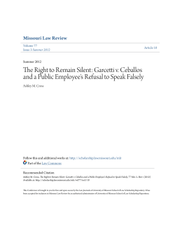 The Right to Remain Silent: Garcetti v. Ceballos and a Public
