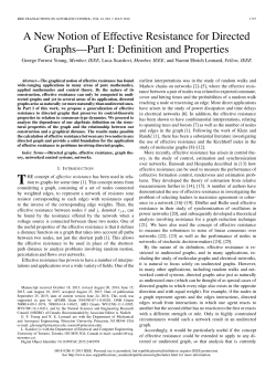 A New Notion of Effective Resistance for Directed Graphs&mdash;Part I