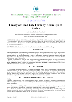 Theory of Good City Form by Kevin Lynch- Review