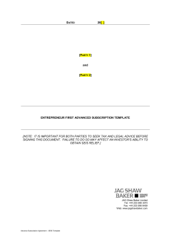(the &ldquo;Advance Subscription Funds&rdquo;).