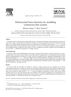 Orthonormal basis functions for modelling continuous