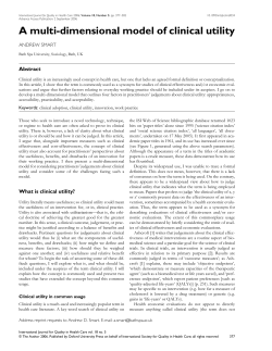 clinical utility - International Journal for Quality in Health Care