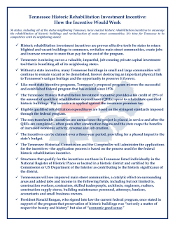 Tennessee Historic Rehabilitation Investment Incentive: How the