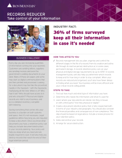 36% of firms surveyed keep all their information in case it`s needed1
