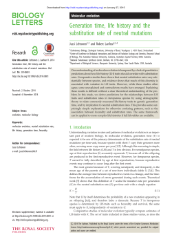 Generation time, life history and the substitution rate