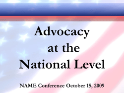 Advocacy for Medicaid in Education at the National Level