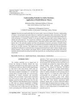 Understanding Pesticide Use Safety Decisions