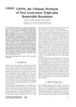 GPON, the Ultimate Pertinent of Next Generation Triple