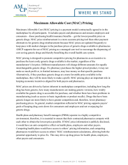 Maximum Allowable Cost (MAC) Pricing