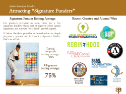 Attracting &ldquo;Signature Funders&rdquo;