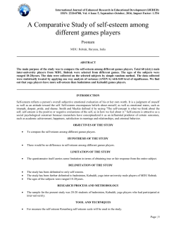 A Comparative Study of self-esteem among different games players