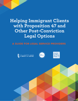 Helping Immigrant Clients with Proposition 47 and Other Post