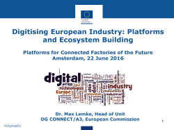 Digitising European Industry: Platforms and Ecosystem Building