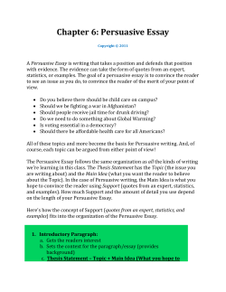 Chapter 6 Persuasive Essay