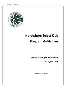 Prospective Player Pack - Northshore Select Soccer