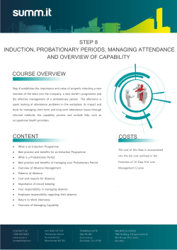 content costs step 8 induction, probationary periods