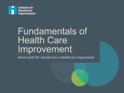 Lecture slides - Institute for Healthcare Improvement