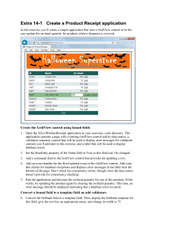 Extra 14-1 Create a Product Receipt application