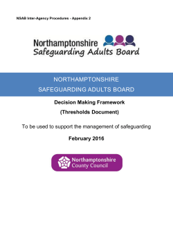 Decision making framework - Northamptonshire County Council