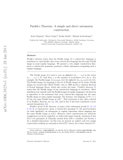 Parikh`s Theorem: A simple and direct construction