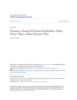 Florence v. Board of Chosen Freeholders: Police Power Takes a