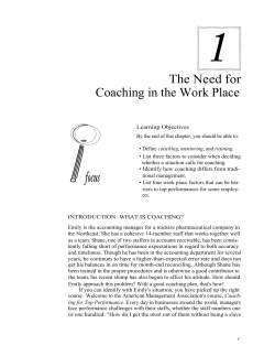 The Need for Coaching in the Work Place