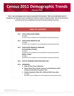 Census 2011 Demographic Trends - Kwantlen Polytechnic University