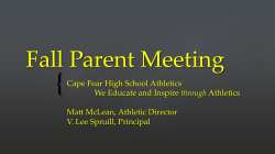 Fall Parent Meeting - Cape Fear High School
