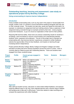 Case study written by Julian Bream, Peer