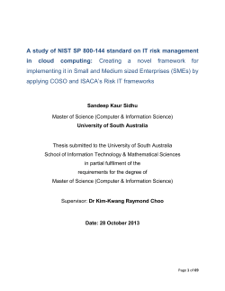 A study of NIST SP 800-144 standard on IT risk management in