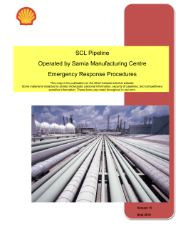 Shell Manufacturing Centre Salmon Pipeline Emergency Response