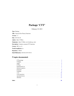 Package `CTT`