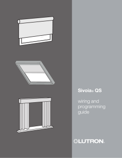 Sivoia&reg; QS wiring and programming guide