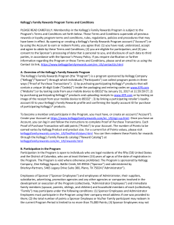 Kellogg`s Family Rewards Program Terms and Conditions PLEASE